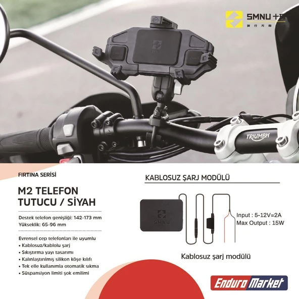 SMNU M2 TELEFON TUTUCU SİYAH ürün görseli 1
