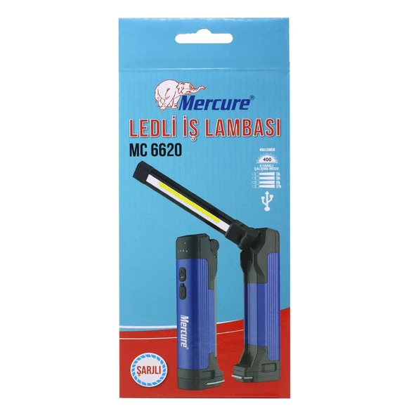 Mercure MC6620 Ledli El Feneri Lambası 3 Modlu Şarjlı Mıknatıslı Kamp Feneri ürün görseli 1