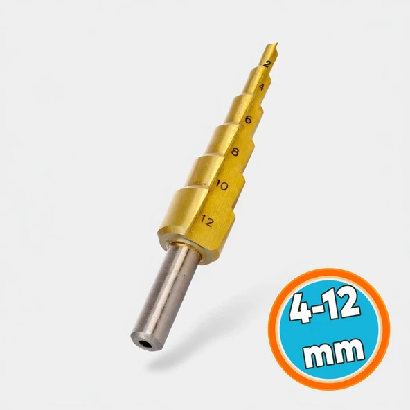 Kademeli Matkap Ucu 4-12 mm Konik Delik Açma Metal Sac Plastik Delme Endüstriyel Uç ürün görseli 1