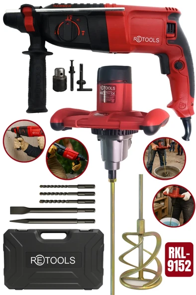 RKL-9152 RETOOLS BORDO 2 Lİ SET (2.26 HİLTİ + 2000 W KARIŞTIRICI) ürün görseli 1
