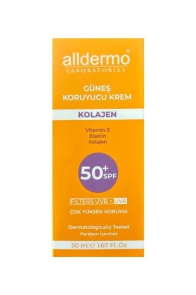 Alldermo Spf50 Kolajen Güneş Koruyucu Yüz Kremi 50 ml ürün görseli 1