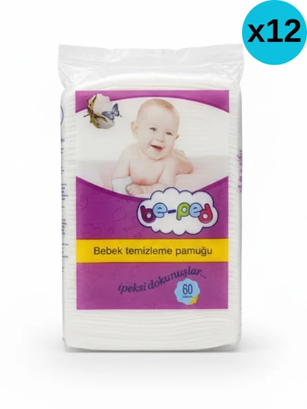 MEDAS LİFE Beped Bebek Temizleme Pamuğu 60'lı 12 paket (1.Kalite) ürün görseli 1
