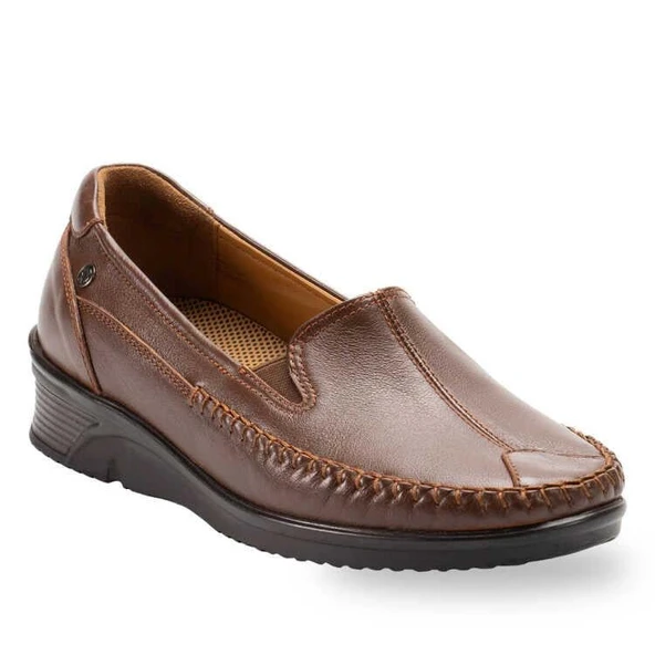 Forelli AMELIA 48002-G Taba Kadın Günlük Deri Comfort Ayakkabı ürün görseli 1