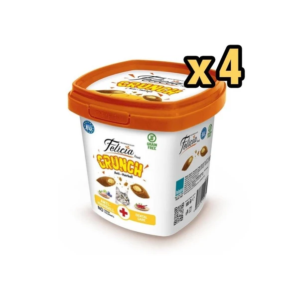 Felicia Hairball Crunch Tavuklu Kedi Ödül Maması 100 gr x 4 Adet ürün görseli 1