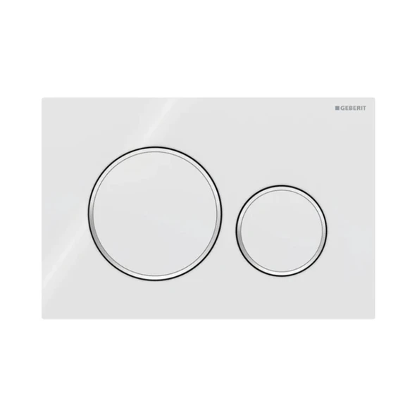 Geberit Kumanda Kapağı Sigma20 - Çift Basmalı - Beyaz / Parlak / Beyaz ürün görseli 1