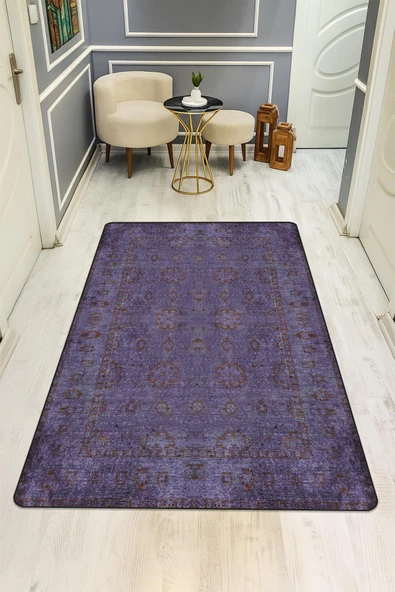 Vintage Desenli Dijital Baskı Kaymaz Taban Halı H0085 RENKLİ 200 X 300 ürün görseli 1