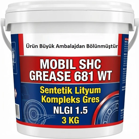 MOBİL SHC GREASE 681 WT - 3 KG - SENTETİK LİTYUM KOMPLEKS GRES ürün görseli 1