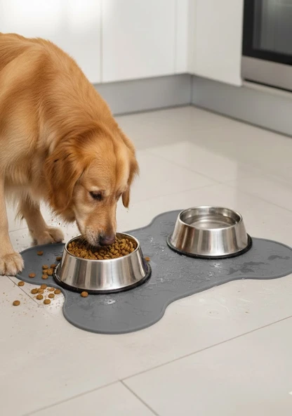%100 Silikon Kaymaz Köpek Mama Matı ürün görseli 1