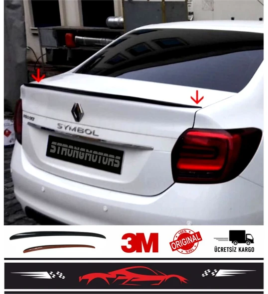 Spoiler Renault Symbol Bagaj Üzeri Çıta Spoiler Pianoblack 120Cm ürün görseli 1