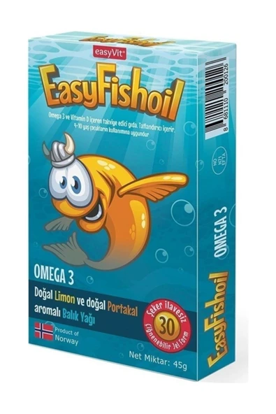Easy Fishoil Çocuk Portakal Aromalı 30 Çiğneme Tablet ürün görseli 1