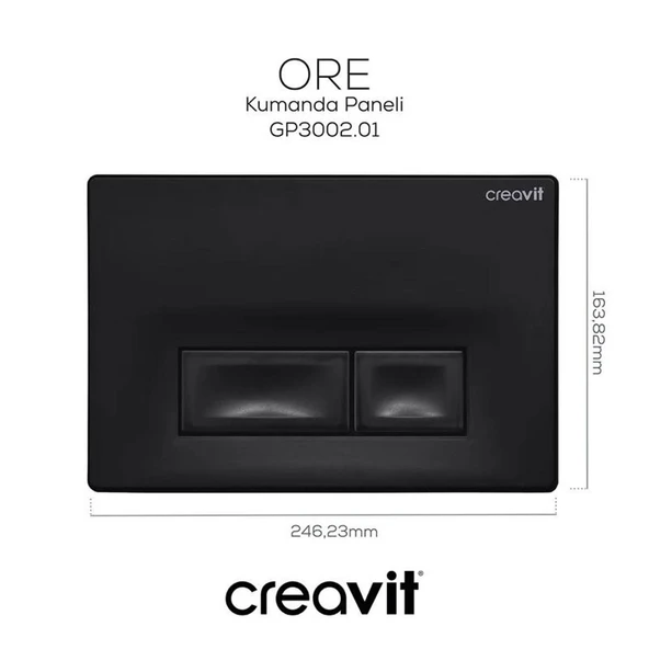 Creavit ORE Mat Siyah Boyalı Kumanda Paneli - Resim 2