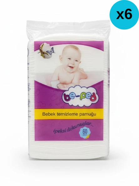 MEDAS LİFE Beped Bebek Temizleme Pamuğu 60'lı 6 paket (1.Kalite) ürün görseli 1