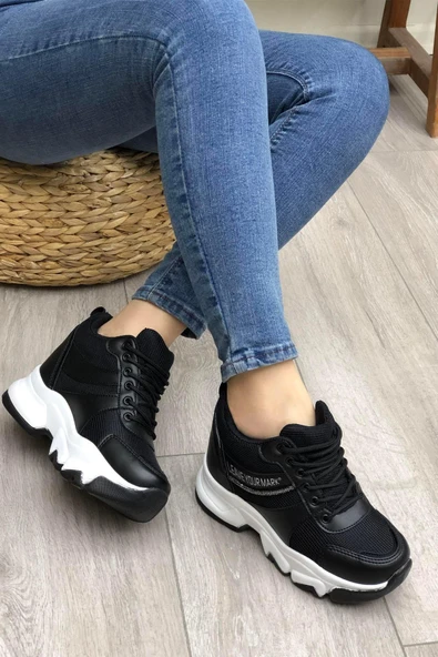 Flet 209 Siyah-Beyaz Kadın Spor Sneaker ürün görseli 1