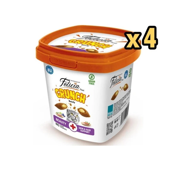 Felicia Beauty Crunch Tavuklu Somonlu Kedi Ödül Maması 100 gr x 4 Adet ürün görseli 1