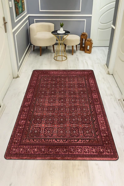 Vintage Desenli Dijital Baskı Kaymaz Taban Halı H0090 RENKLİ 80 X 200 ürün görseli 1