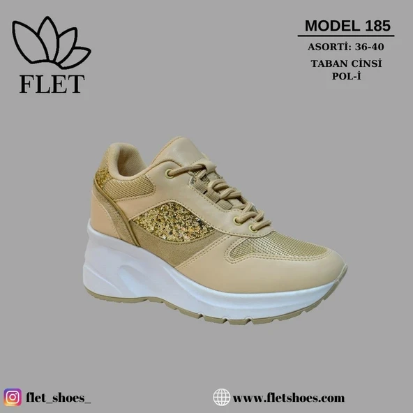 Flet 185 Bej Kadın Spor Sneaker ürün görseli 1