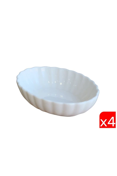 Kütahya Porselen Bone Luz Krem Oval Kayık 14,5x10x3,5cm 4 lü BNLZF15OKS00 ürün görseli 1
