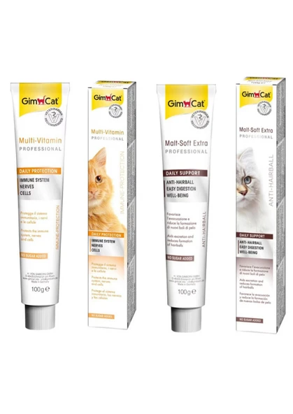 Gimcat Malt Soft Extra 100 gr + Multi-Vitamin 100 gr Kedi Macunu ürün görseli 1