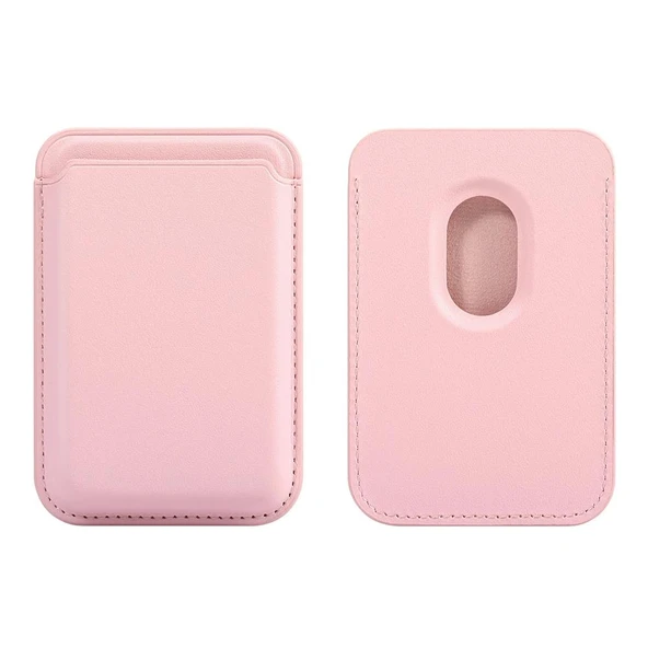 E2M MAGSAFE DERİ CÜZDAN PEMBE - Resim 2