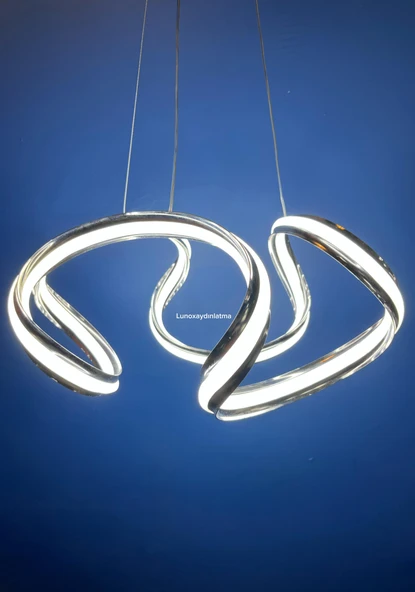 LUNOX Vortexa Wave Spiral Halka Modern Tasarım LED Sarkıt Avize ürün görseli 1