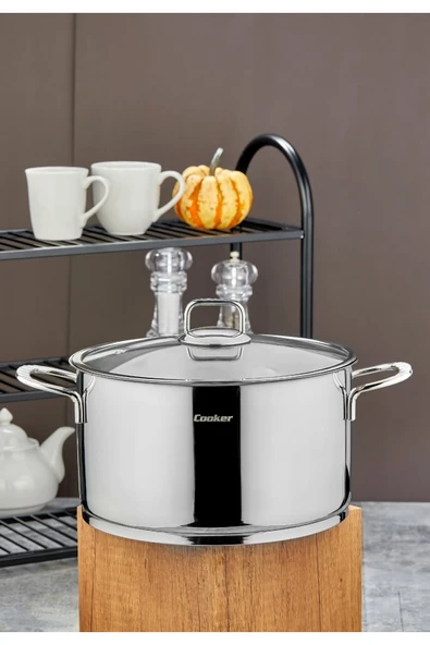 Cooker Bomonti 28 cm İndüksiyon Uyumlu Paslanmaz Çelik Derin Tencere CKR3192 ürün görseli 1