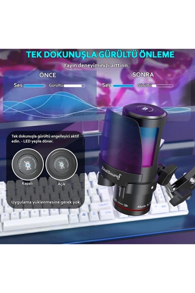 KM8S USB Condenser Gamer Mikrofon - Resim 2