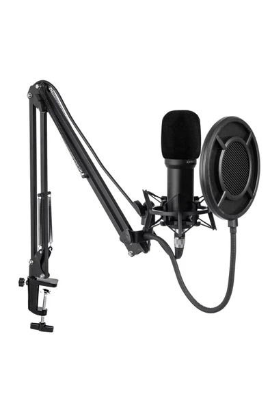 Q10 Kondansatör Mikrofon Seti - Pop Filtre, Mikrofon Standı ve Şok Aparatı Dahil ürün görseli 1