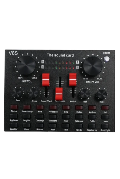 V8S USB Taşınabilir Profesyonel Stüdyo Mikser - Resim 2