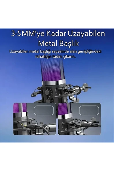 X3R RGB USB Condenser Profesyonel Mikrofon - Resim 3