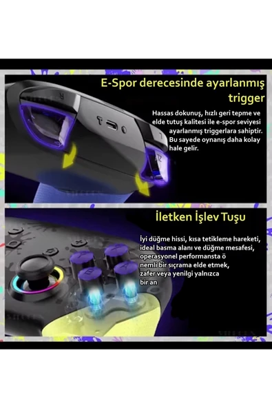 Switch PRO S12 Controller Gamepad - Resim 7