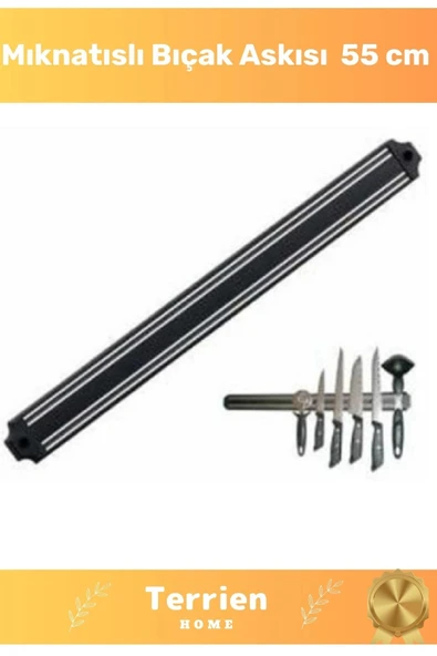 Home Serisi Mutfak Mıknatıslı Duvar Metal Eşya ve Bıçak Askısı 55 Cm Şık Güçlü Pratik Dekoratif ürün görseli 1