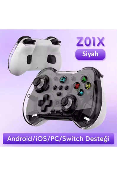 Z01X PC/IOS/Android/Switch/Switch Oled Uyumlu Bluetooth Bağlantılı Şeffaf Joystick Gamepad - Resim 2