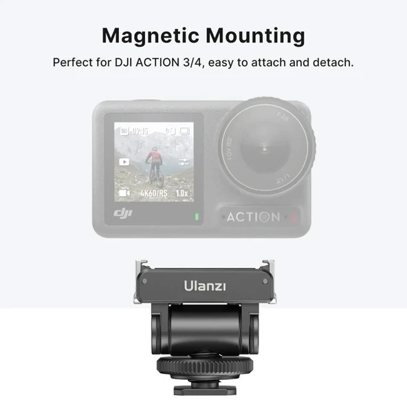 Ulanzi CA22 DJI Osmo Action 3/4 İçin Cold Shoe Adaptörü - Resim 4