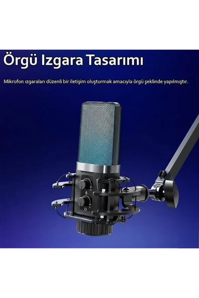 X3R RGB USB Condenser Profesyonel Mikrofon - Resim 6