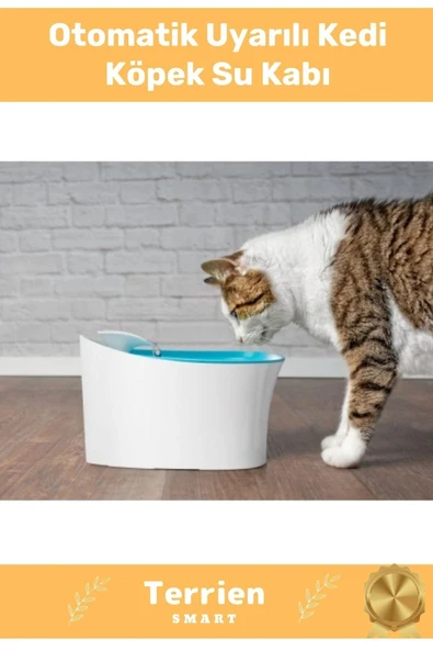 Smart Seri Özel Üretim Yeni Teknoloji Otomatik Uyarılı Ledli Karbon Filtreli Şık Kedi Köpek Su Kabı ürün görseli 1