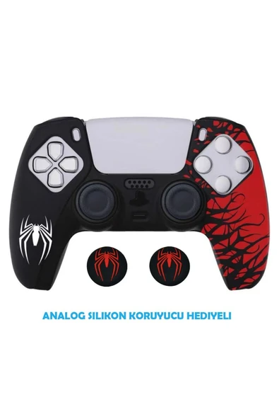 PS5 Dualsense Spider-Man Koruyucu Silikon Kılıf + Analog silikon Koruyucu ürün görseli 1