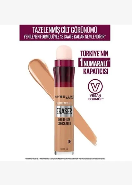 Maybelline New York Instant Anti Age Eraser Kapatıcı 02 Nude ürün görseli 1