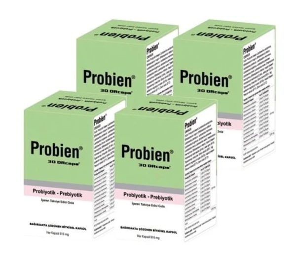 Probien Probiyotik Prebiyotik 30 Kapsül 4'Lü PAKET (SKT:07/2028) ürün görseli 1