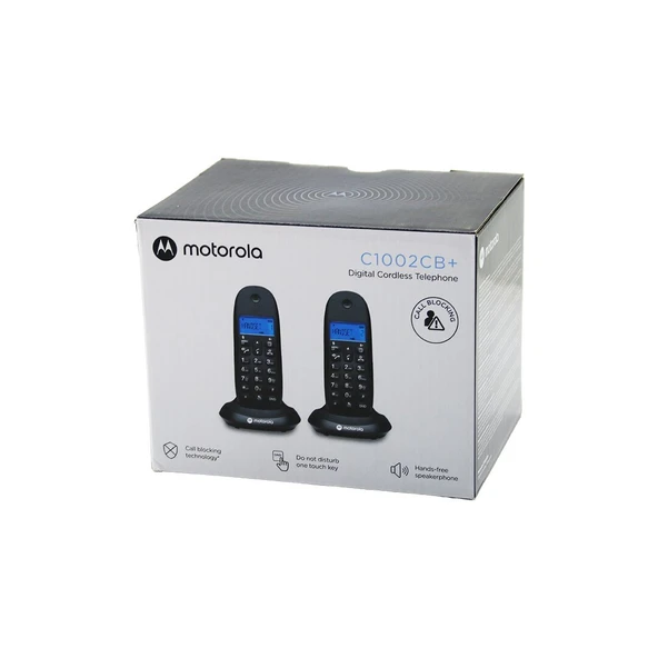 2PCS SİYAH DİJİTAL KABLOSUZ - TELSİZ TELEFON ARAYAN NO GÖRME 50 HAFIZA C-1002CB (Timya/Go1395)  198186 ürün görseli 1