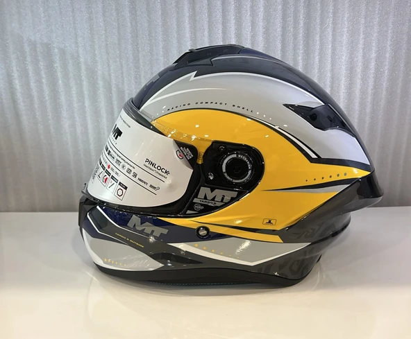 KASK MT HELMETS TARGO S OUTSİDE C3 PARLAK SARI - Resim 6