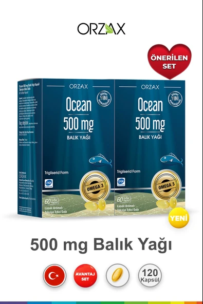 Ocean Balık Yağı 500mg 60 Kapsül 2 Adet ürün görseli 1