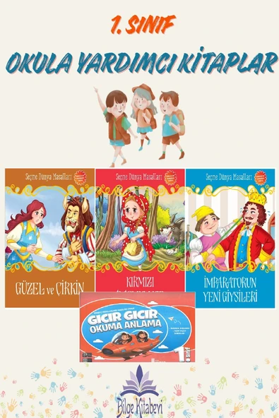 1. Sınıf Okuma Anlama + Büyük Boy Seçme Dünya Masalları (3 Adet) 2 ürün görseli 1