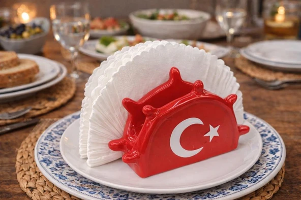 Seramik Peçetelik 7,5 cm – Dekoratif Masa Üstü Peçete Tutucu, Şık Sunum ürün görseli 1