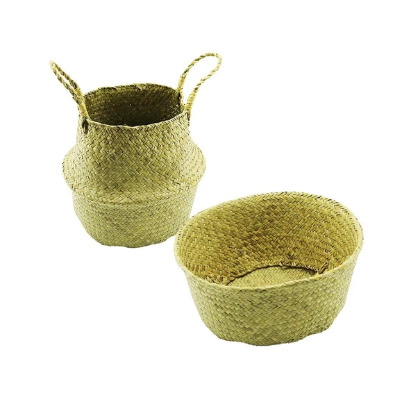 2IN1: KULPLU - KULPSUZ  HASIR ORGANİZER SEPET Ç: 33---25CMY:15-30CM (Timya/Go1395)  199065 ürün görseli 1