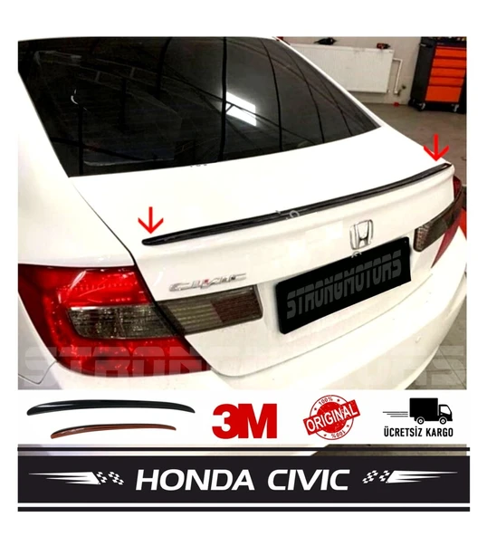 Sm Motors Honda Civic Fb7 Bagaj Üstü Spoiler Bagaj Çıtası Pianoblack 115 Cm ürün görseli 1