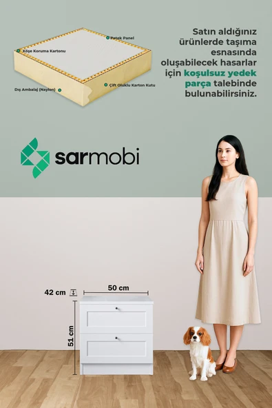SARMOBİ Terra 2 Çekmeceli Komodin - Resim 7