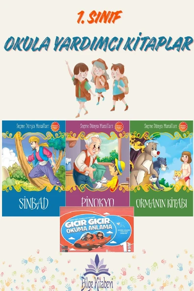 1. Sınıf Okuma Anlama + Büyük Boy Seçme Dünya Masalları (3 Adet) 6 ürün görseli 1