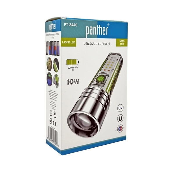 Panther Pt-8440 Usb Şarjlı El Feneri ürün görseli 1