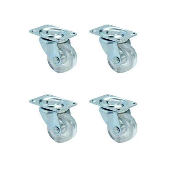 Furç Tablalı Bilyalı Teker - 38MM - Şeffaf HKS240 - 4 Adet ürün görseli 1