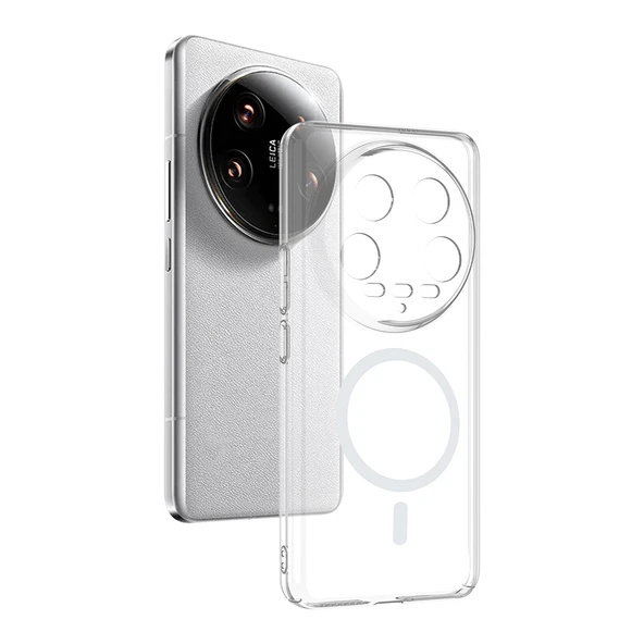 Xiaomi Mi 14 Ultra Kılıf Kamera Korumalı MagSafe Şarj Özellikli Lüx Şeffaf London Silikon Kapak ürün görseli 1